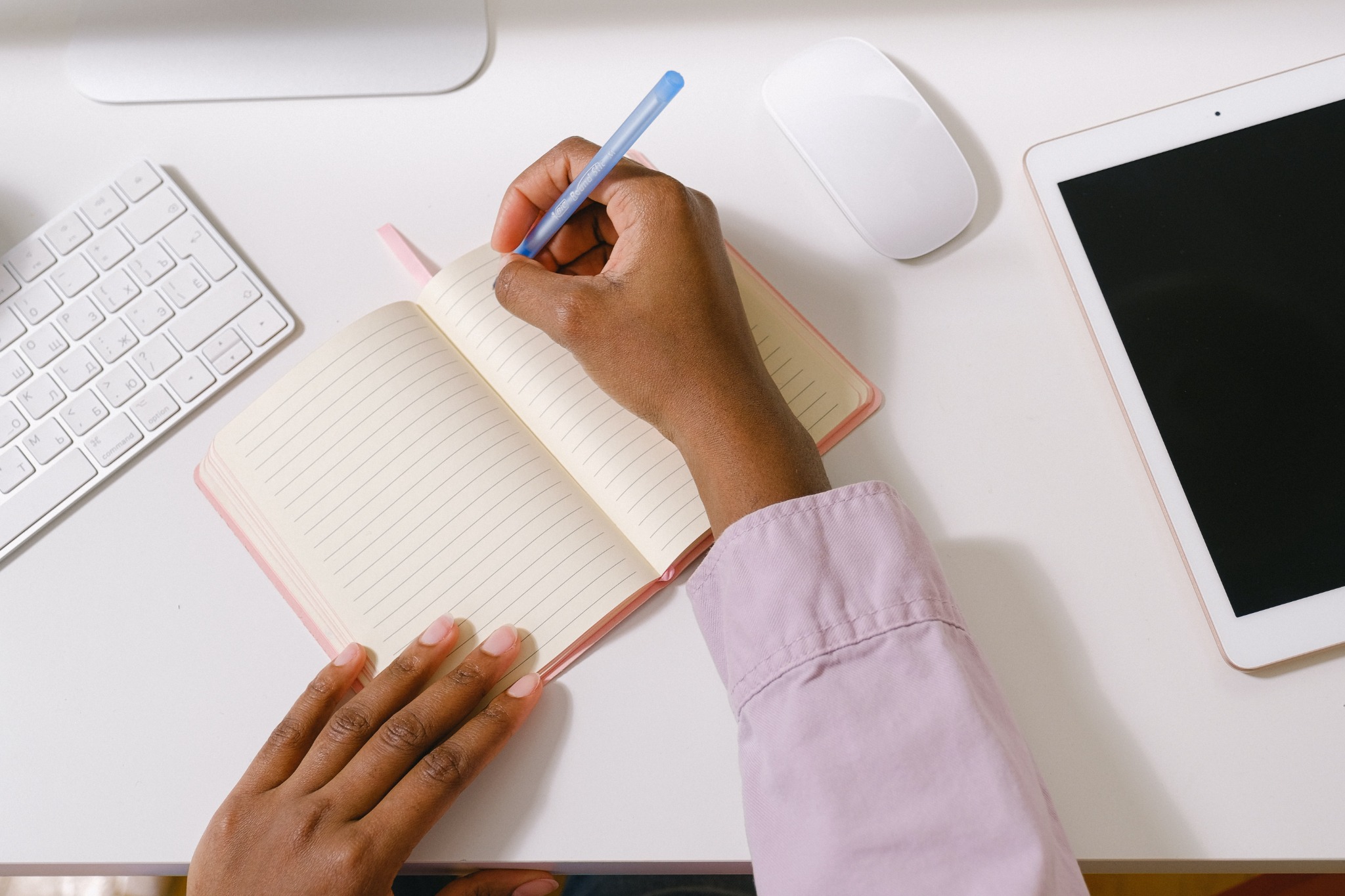 Writing at a desk